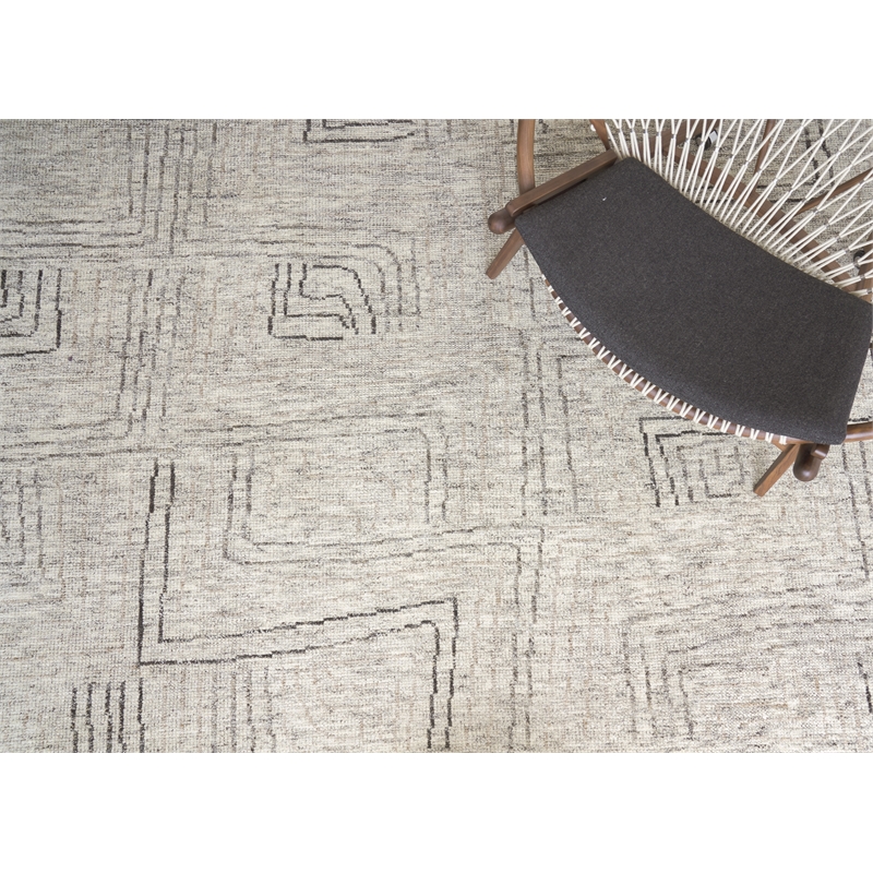 Aldridge Hand-Knotted Wool/Bamboo Silk Ivory/Gray/Beige 9'x12' Area Rug