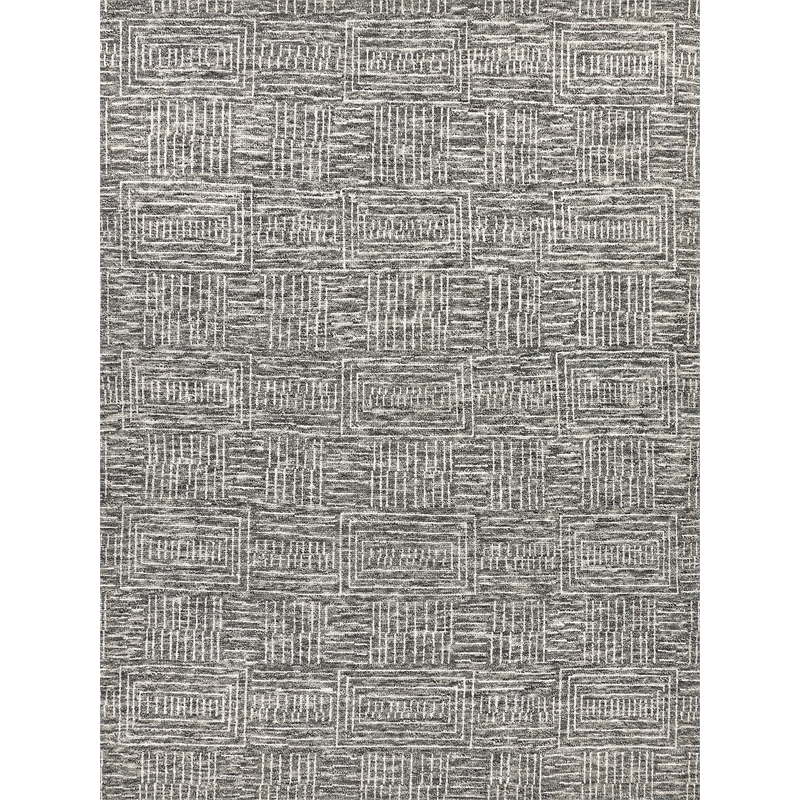 Aldridge Hand-Knotted Wool/Bamboo Silk Charcoal/Ivory 9'x12' Area Rug