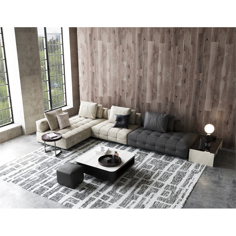 Aldridge Hand-Knotted Wool/Bamboo Silk Charcoal/Ivory 14'x18' Area Rug
