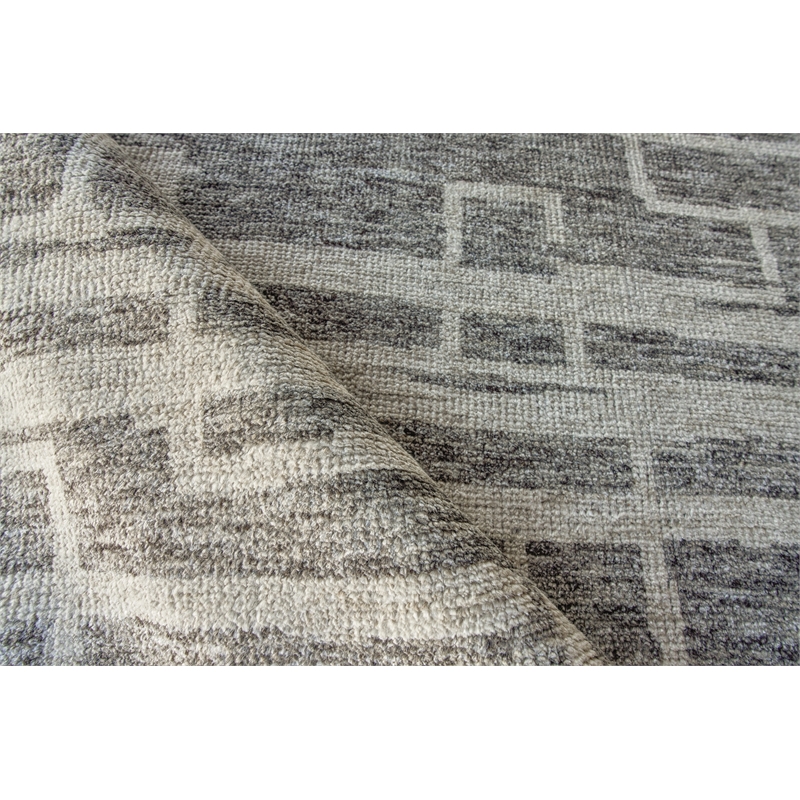 Aldridge Hand-Knotted Wool/Bamboo Silk Charcoal/Ivory 8'x10' Area Rug