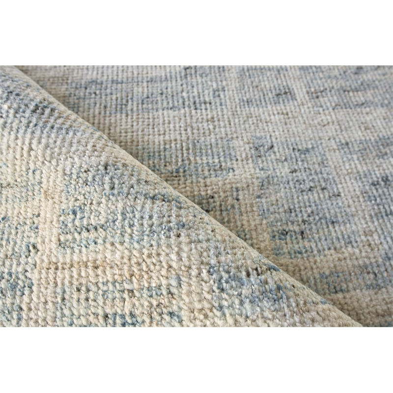 Aldridge Hand-Knotted Wool/Bamboo Silk Light Blue/Ivory 12'x15' Area Rug