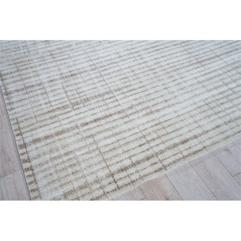 Allure Handloomed Wool/Bamboo Silk Beige/Brown 12'x15' Area Rug