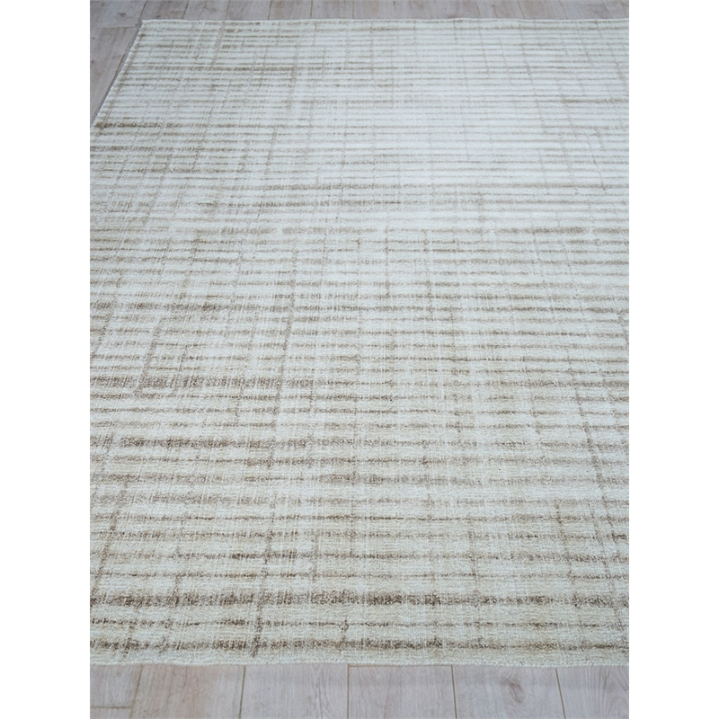 Allure Handloomed Wool/Bamboo Silk Beige/Brown 12'x15' Area Rug