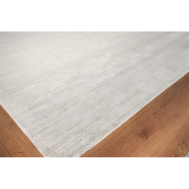 Ambrose Hand-Tufted Wool/Bamboo Silk Ivory/Gray 9'x12' Area Rug
