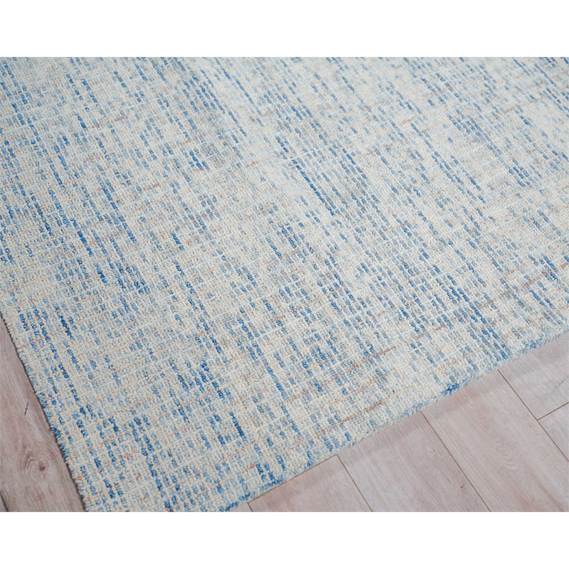 Andora Hand-Tufted New Zealand Wool Blue/Ivory 12'x15' Area Rug