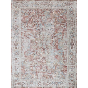 Antique Loom Power Loom Polyester Rust/Beige 2'x3' Area Rug