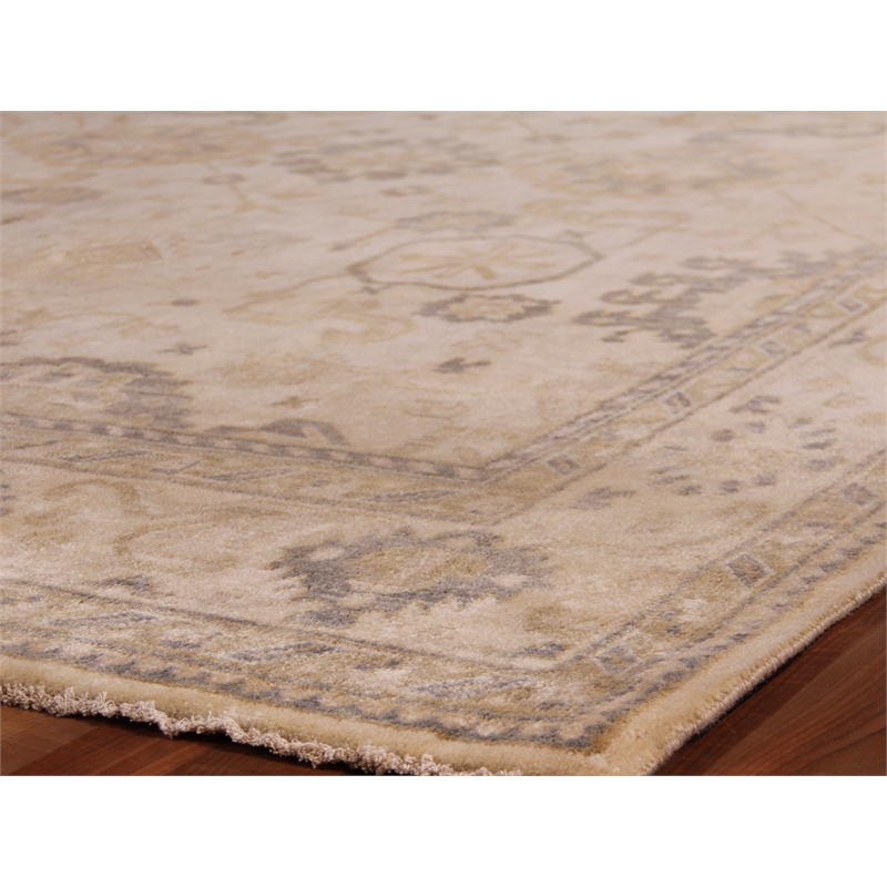 Antique Weave Oushak Hand-Knotted New Zealand Wool Ivory/Multi 8'x10' Area Rug