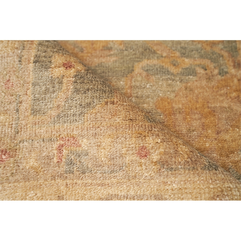Antique Weave Oushak Hand-Knotted Wool Light Blue/Gold 14'x18' Area Rug