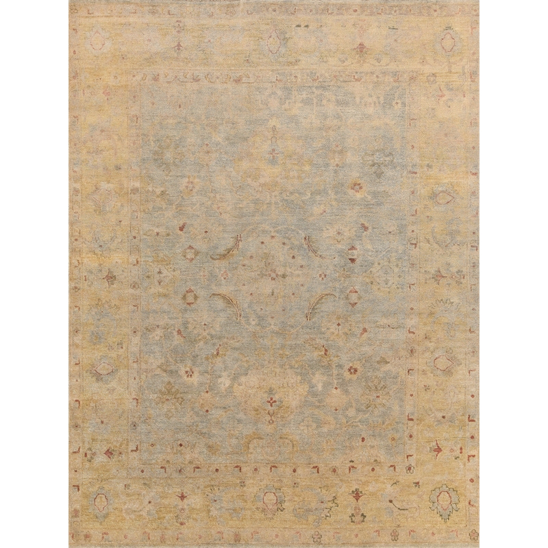 Antique Weave Oushak Hand-Knotted Wool Light Blue/Gold 14'x18' Area Rug