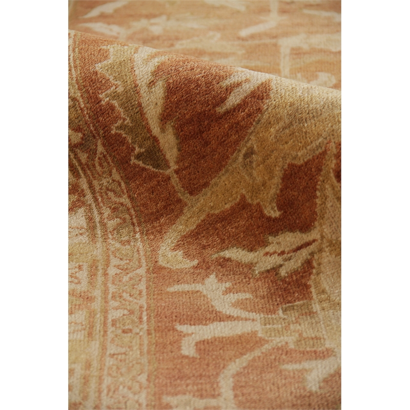 Antique Weave Oushak Hand-Knotted New Zealand Wool Rust/Ivory 10'x14' Area Rug
