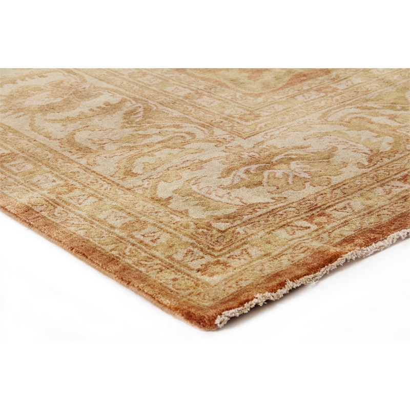 Antique Weave Oushak Hand-Knotted New Zealand Wool Rust/Ivory 8'x10' Area Rug
