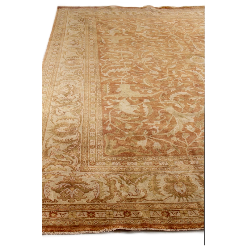 Antique Weave Oushak Hand-Knotted New Zealand Wool Rust/Ivory 8'x10' Area Rug