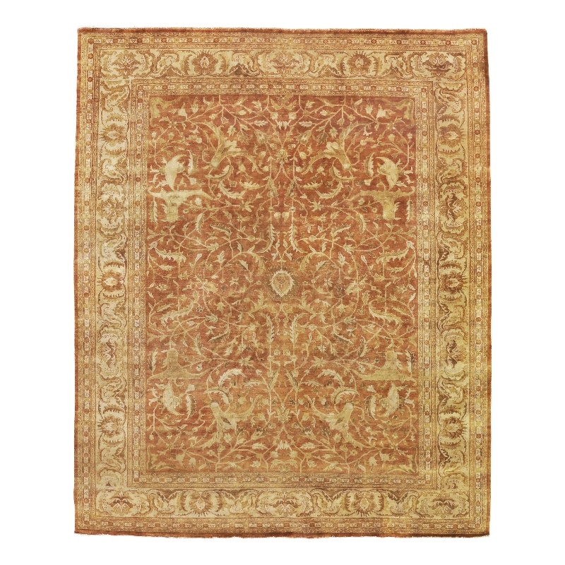 Antique Weave Oushak Hand-Knotted New Zealand Wool Rust/Ivory 8'x10' Area Rug