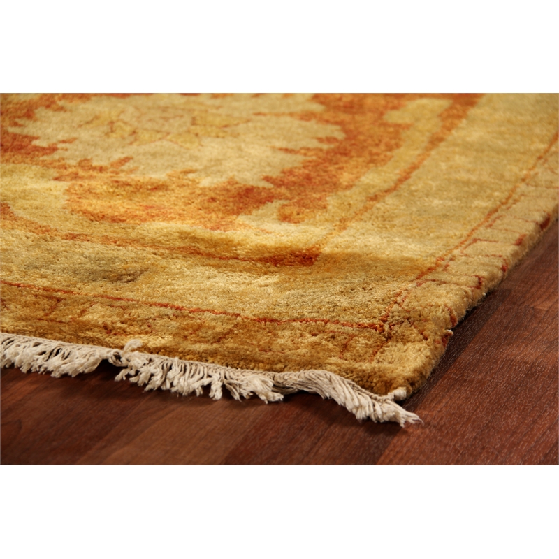 Antique Weave Oushak Hand-Knotted New Zealand Wool Gold/Rust 14'x18'6