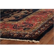 Antique Weave Sarouk Hand-Knotted New Zealand Wool Navy 8'x8' Round Area Rug