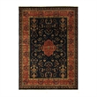 Antique Weave Sarouk Hand-Knotted New Zealand Wool Navy 8'x8' Round Area Rug