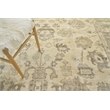 Antique Weave Oushak Hand-Knotted Wool Ivory/Gray/Beige 9'x12' Area Rug