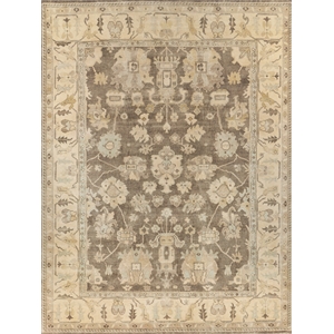 Antique Weave Oushak Hand-Knotted New Zealand Wool Gray/Ivory 14'x18' Area Rug
