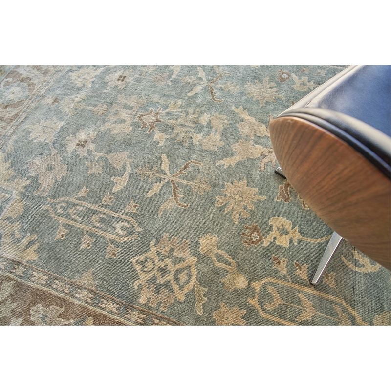 Antique Weave Oushak Hand-Knotted Wool Gray/Light Brown 12'x15' Area Rug