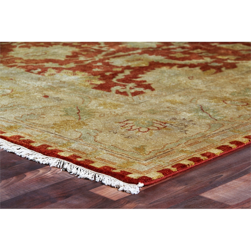 Antique Weave Oushak Hand-Knotted New Zealand Wool Rust/Gold 9'x12' Area Rug