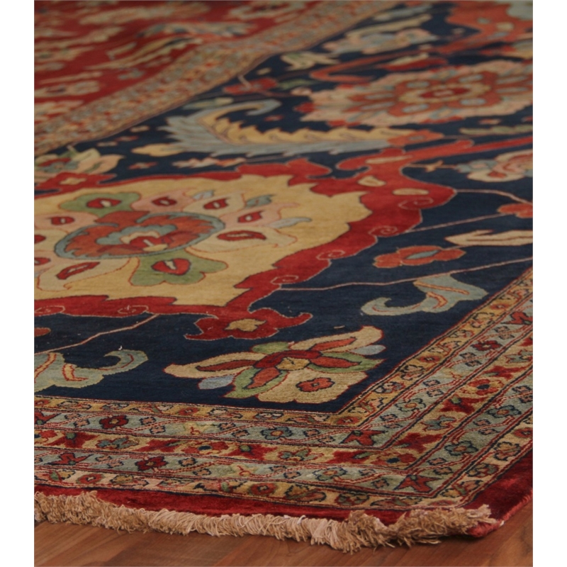 Antique Weave Hand-Knotted New Zealand Wool Red 8'x10' Area Rug