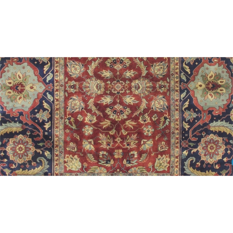 Antique Weave Hand-Knotted New Zealand Wool Red 8'x10' Area Rug