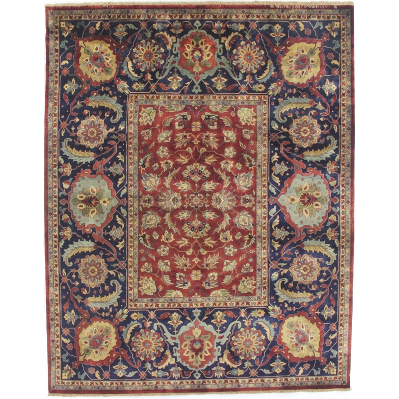 Antique Weave Hand-Knotted New Zealand Wool Red 8'x10' Area Rug