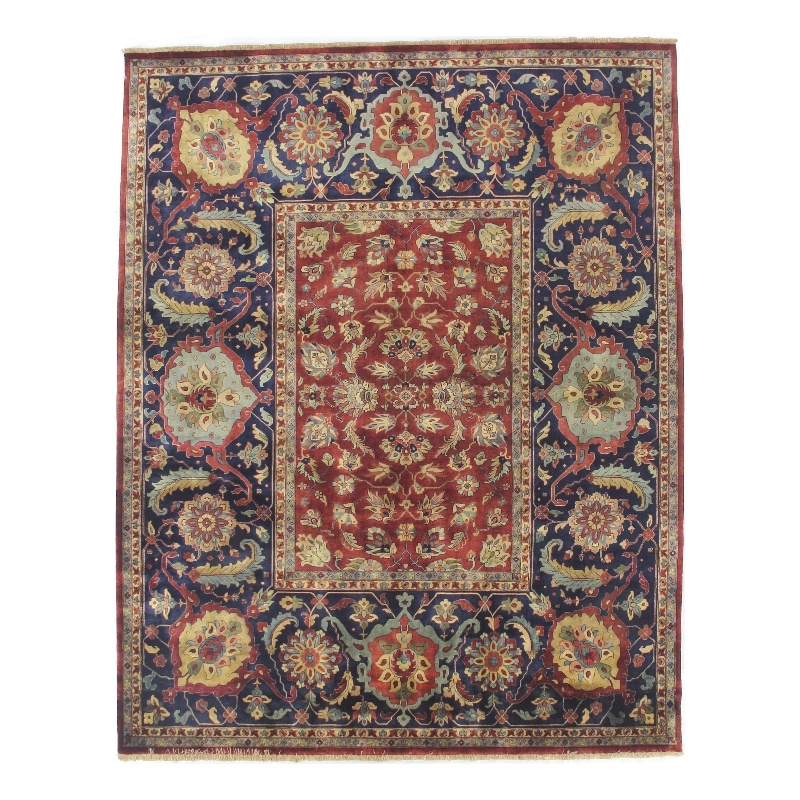 Antique Weave Hand-Knotted New Zealand Wool Red 8'x10' Area Rug