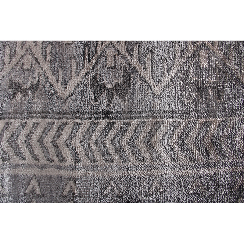 Antique Weave Bamboo Hand-Knotted Bamboo Silk Ivory/Silver 6'x9' Area Rug