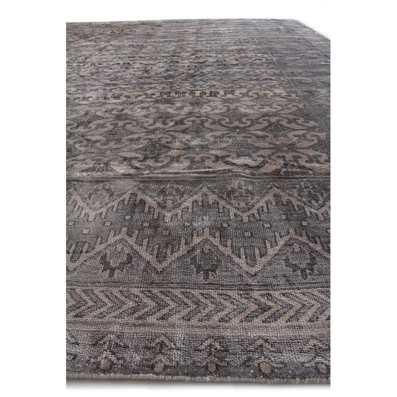 Antique Weave Bamboo Hand-Knotted Bamboo Silk Ivory/Silver 6'x9' Area Rug