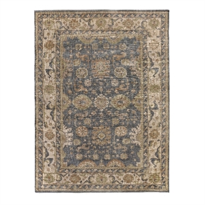 Antique Weave Oushak Hand-Knotted New Zealand Wool Ivory/Cobalt 10'x14' Area Rug