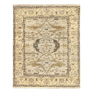 Antique Weave Oushak Hand-Knotted Wool Powder Blue/Beige 10'x14' Area Rug