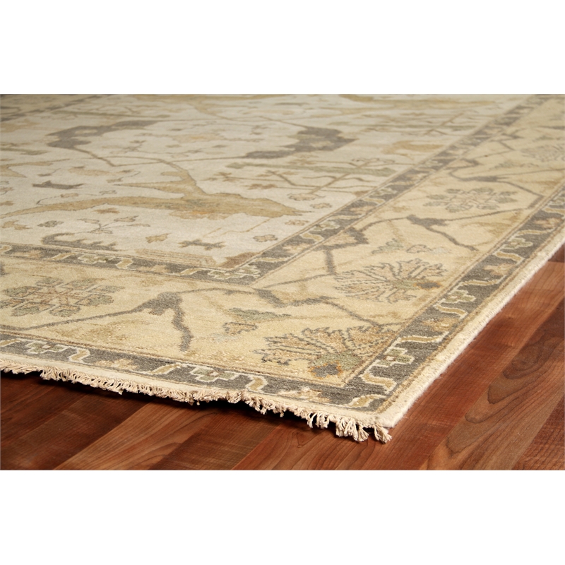 Antique Weave Oushak Hand-Knotted Wool Powder Blue/Beige 12'x15' Area Rug