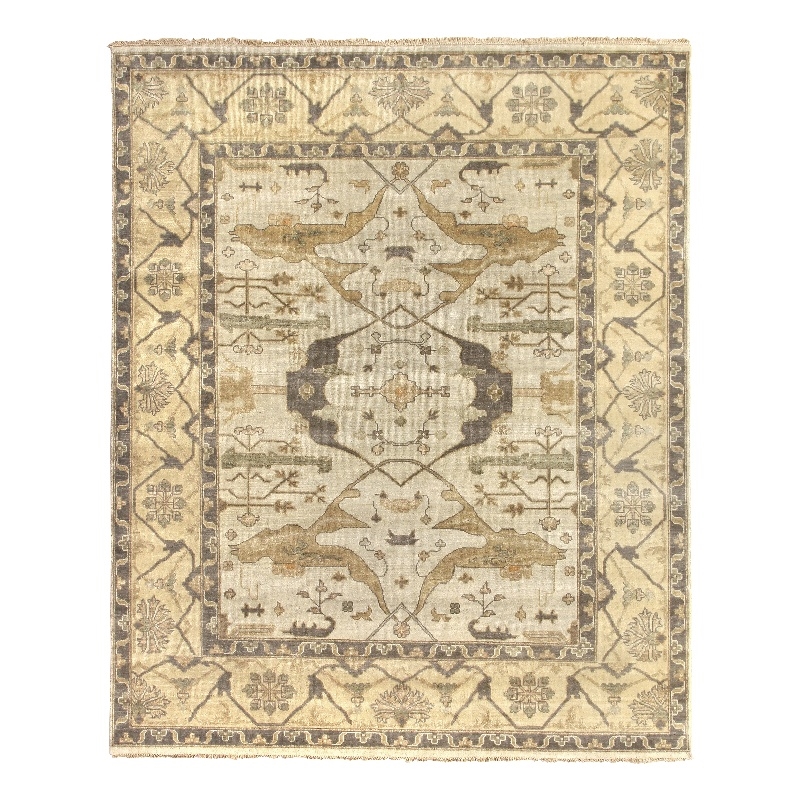Antique Weave Oushak Hand-Knotted Wool Powder Blue/Beige 12'x15' Area Rug