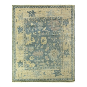 Antique Weave Oushak Hand-Knotted New Zealand Wool Blue/Ivory 14'x18' Area Rug