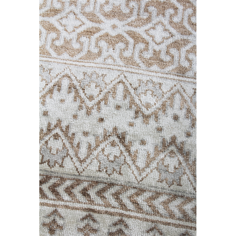 Antique Weave Bamboo Hand-Knotted Bamboo Silk Beige 10'x14' Area Rug