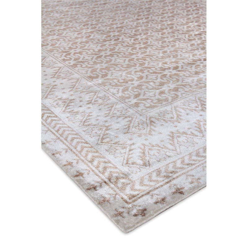 Antique Weave Bamboo Hand-Knotted Bamboo Silk Beige 12'x15' Area Rug