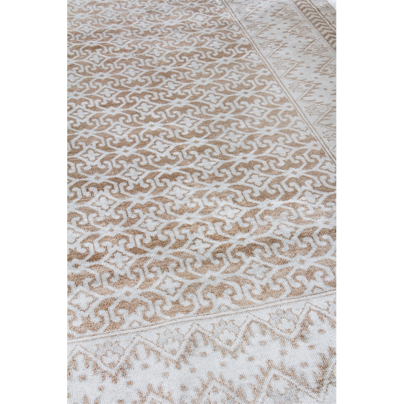 Antique Weave Bamboo Hand-Knotted Bamboo Silk Beige 6'x9' Area Rug