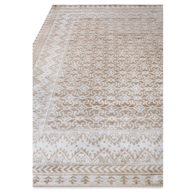 Antique Weave Bamboo Hand-Knotted Bamboo Silk Beige 9'x12' Area Rug