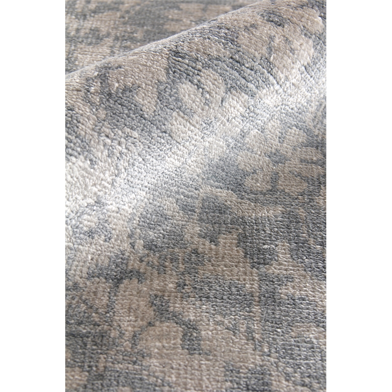 Antique Weave Bamboo Hand-Knotted Bamboo Silk Gray 6'x9' Area Rug