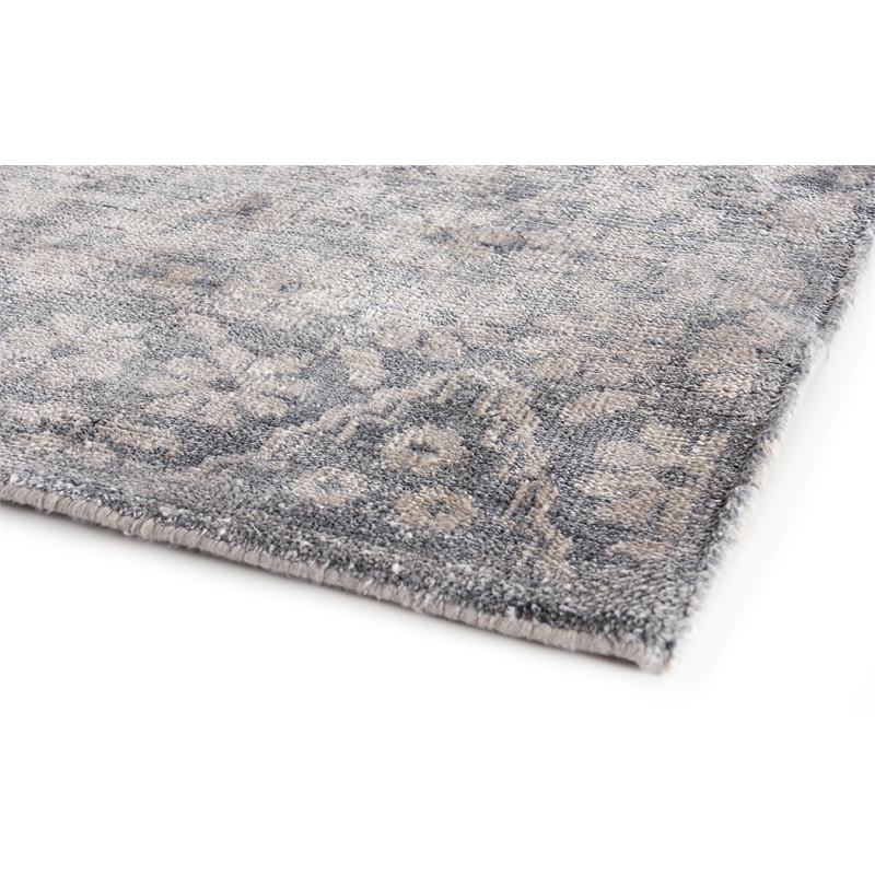 Antique Weave Bamboo Hand-Knotted Bamboo Silk Gray 9'x12' Area Rug
