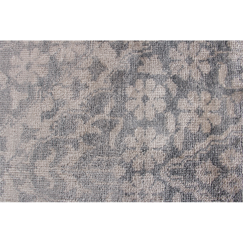 Antique Weave Bamboo Hand-Knotted Bamboo Silk Gray 9'x12' Area Rug