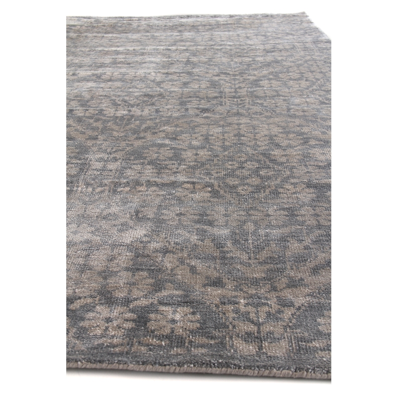 Antique Weave Bamboo Hand-Knotted Bamboo Silk Gray 9'x12' Area Rug