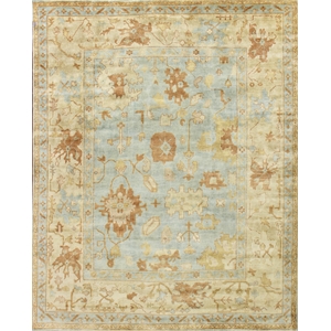 Antique Weave Oushak Hand-Knotted Wool Dark Blue/Beige 14'x18' Area Rug