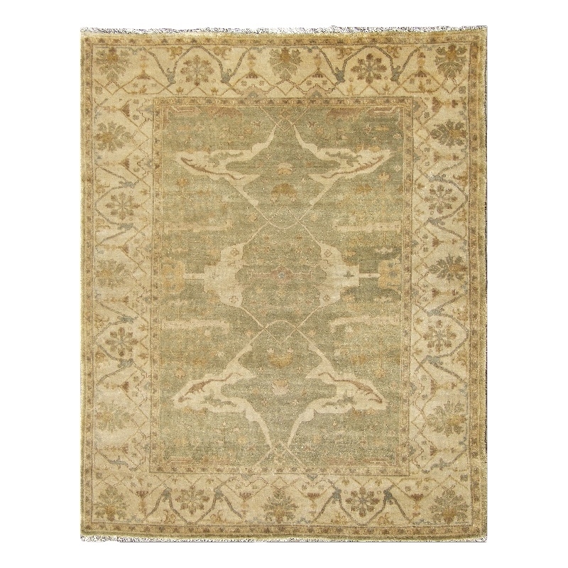 Antique Weave Oushak Hand-Knotted Wool Light Green/Ivory 14'x18' Area Rug