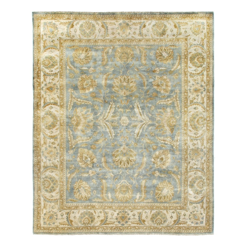 Antique Weave Oushak Hand-Knotted Wool Light Blue/Ivory 15'x20' Area Rug