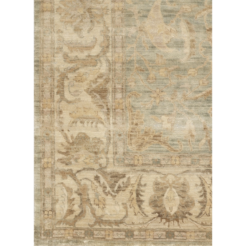 Antique Weave Oushak Hand-Knotted Wool Light Green/Beige 15'x20' Area Rug