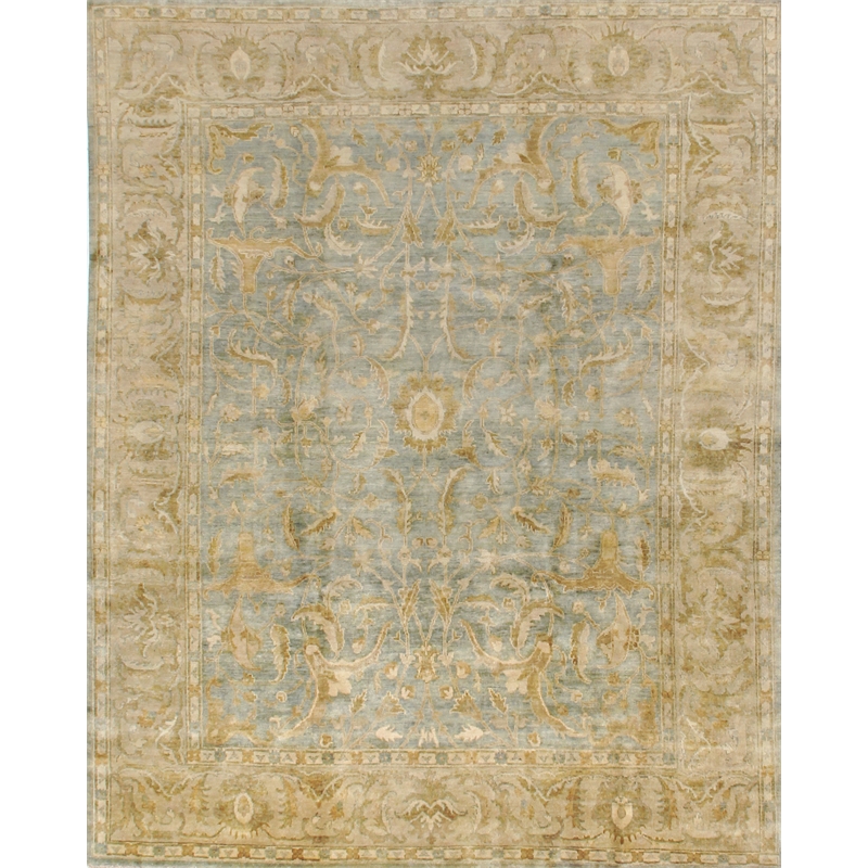 Antique Weave Oushak Hand-Knotted Wool Light Green/Beige 15'x20' Area Rug