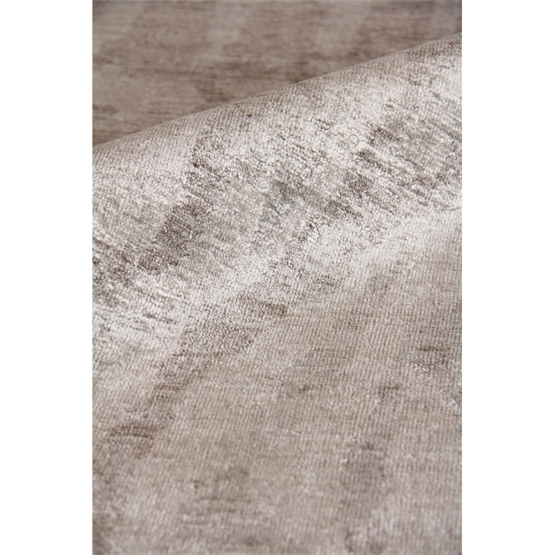 Antique'D Silk Hand-Knotted Bamboo Silk Silver 9'x12' Area Rug