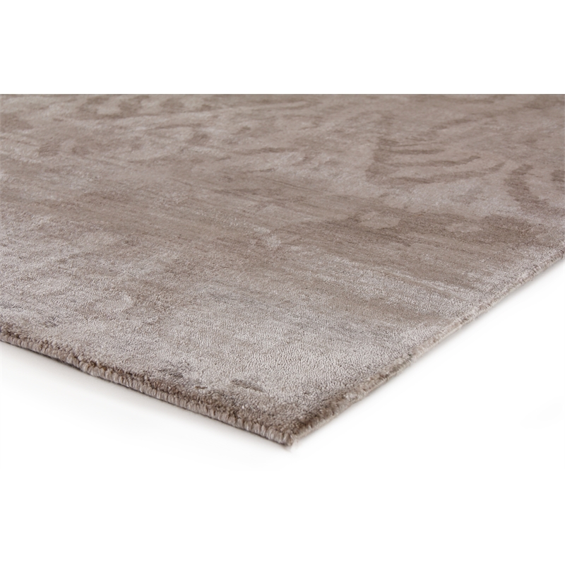 Antique'D Silk Hand-Knotted Bamboo Silk Ivory/Silver 6'x9' Area Rug